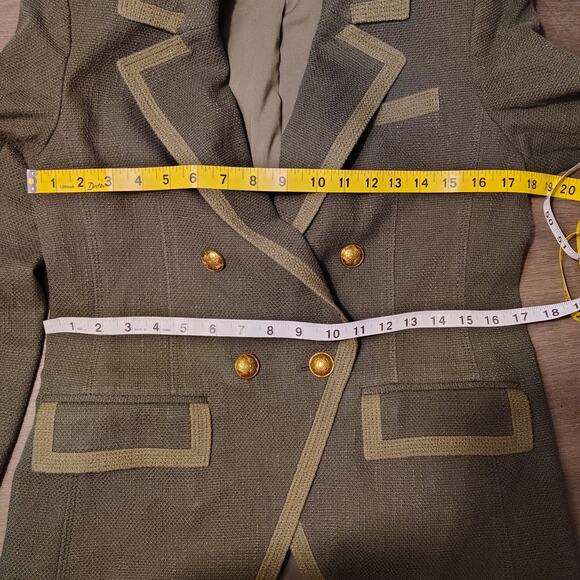 Veronica Beard Edison Dickey Jacket Olive Green Double Breasted Size 8 - Picture 6 of 16